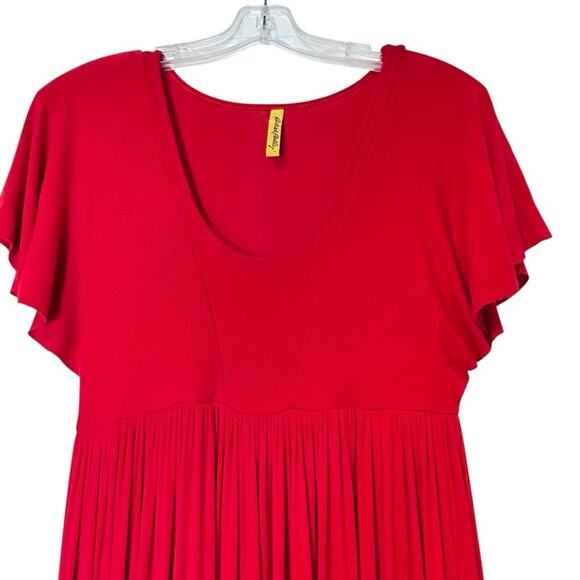 Rachel Pally Maxi Dress Womens Size S Red Stretch Ribbed Knit Designer Flowy - Picture 3 of 11